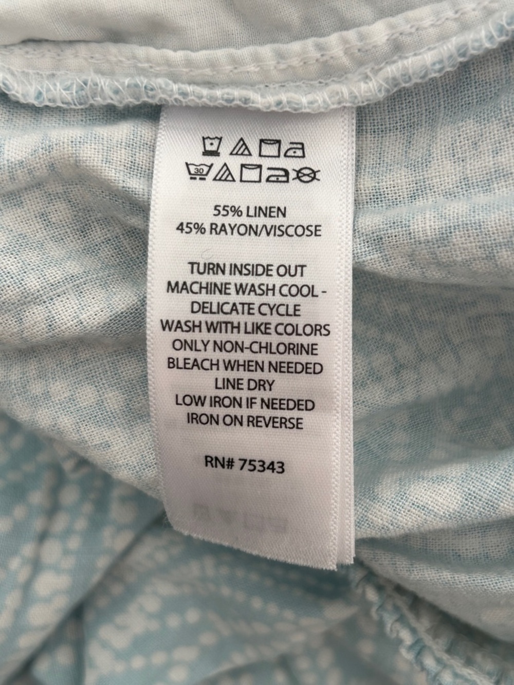 Joie Linen Blend Wide Leg Smocked Waist Light Blue & White Pants - Picture 15 of 16